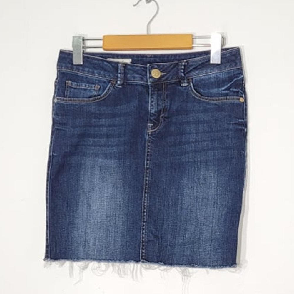 Mexx Y2K Women's Classic Blue Jean Dark Wash Denim 98% Cotton Mini Skirt W36